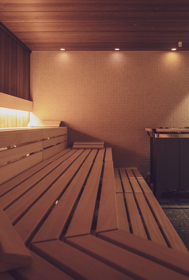 Finnish sauna in the wellness area at the Hotel Waldhuus Davos. | © Davos Klosters Mountains