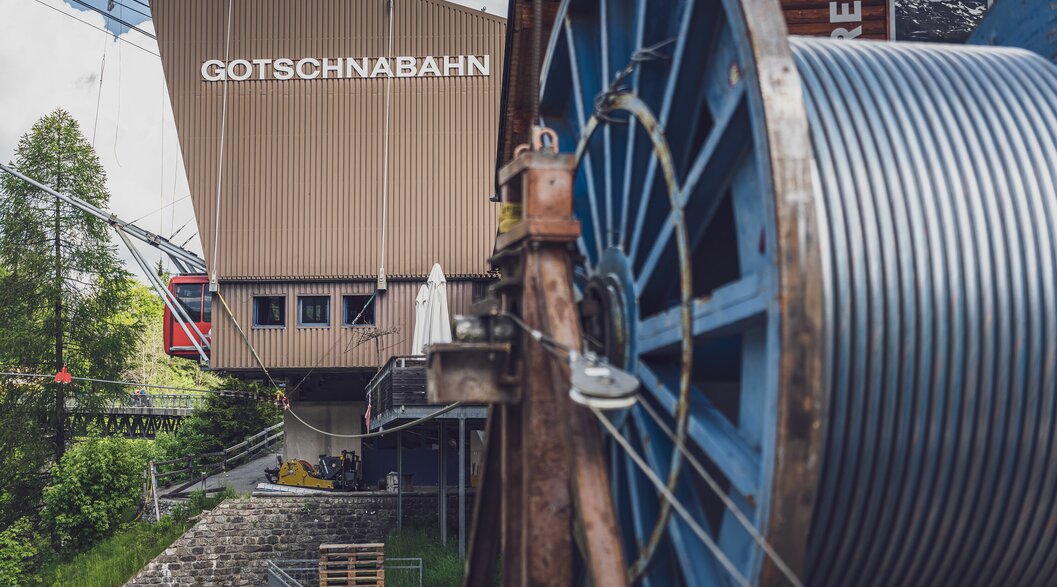Bobine Talstation Gotschnabahn | © Davos Klosters Mountains Die Bobine mit dem Tragseil für die Seilbahn steht an der Talstation Gotschna. | © Davos Klosters Mountains
