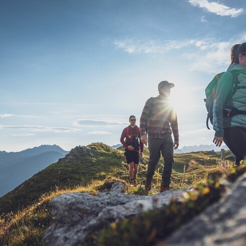 Hiker on a rocky path  | © Davos Klosters Mountains 